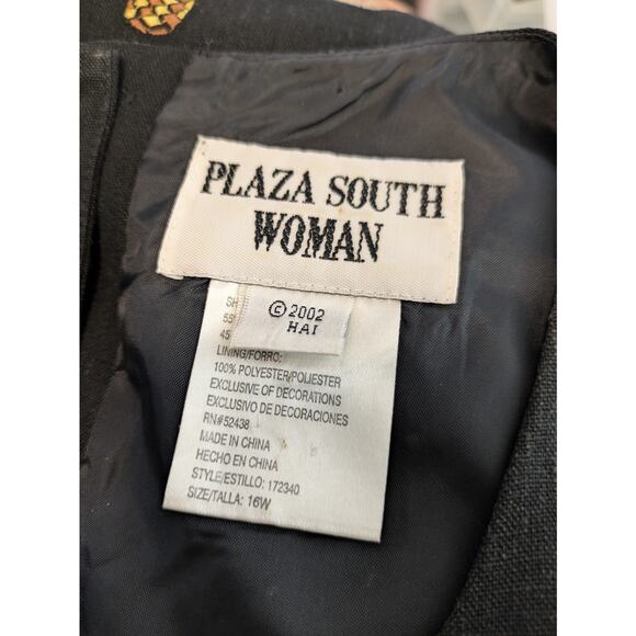 Vintage embroidered pineapple print linen blend sleeveless top - Picture 3 of 7